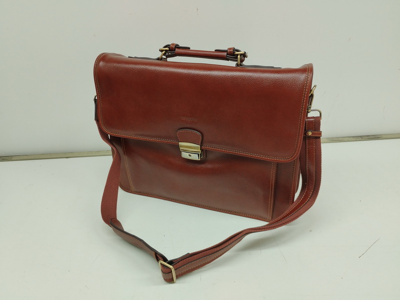 maletin bolso porta documentos piel marron 1u